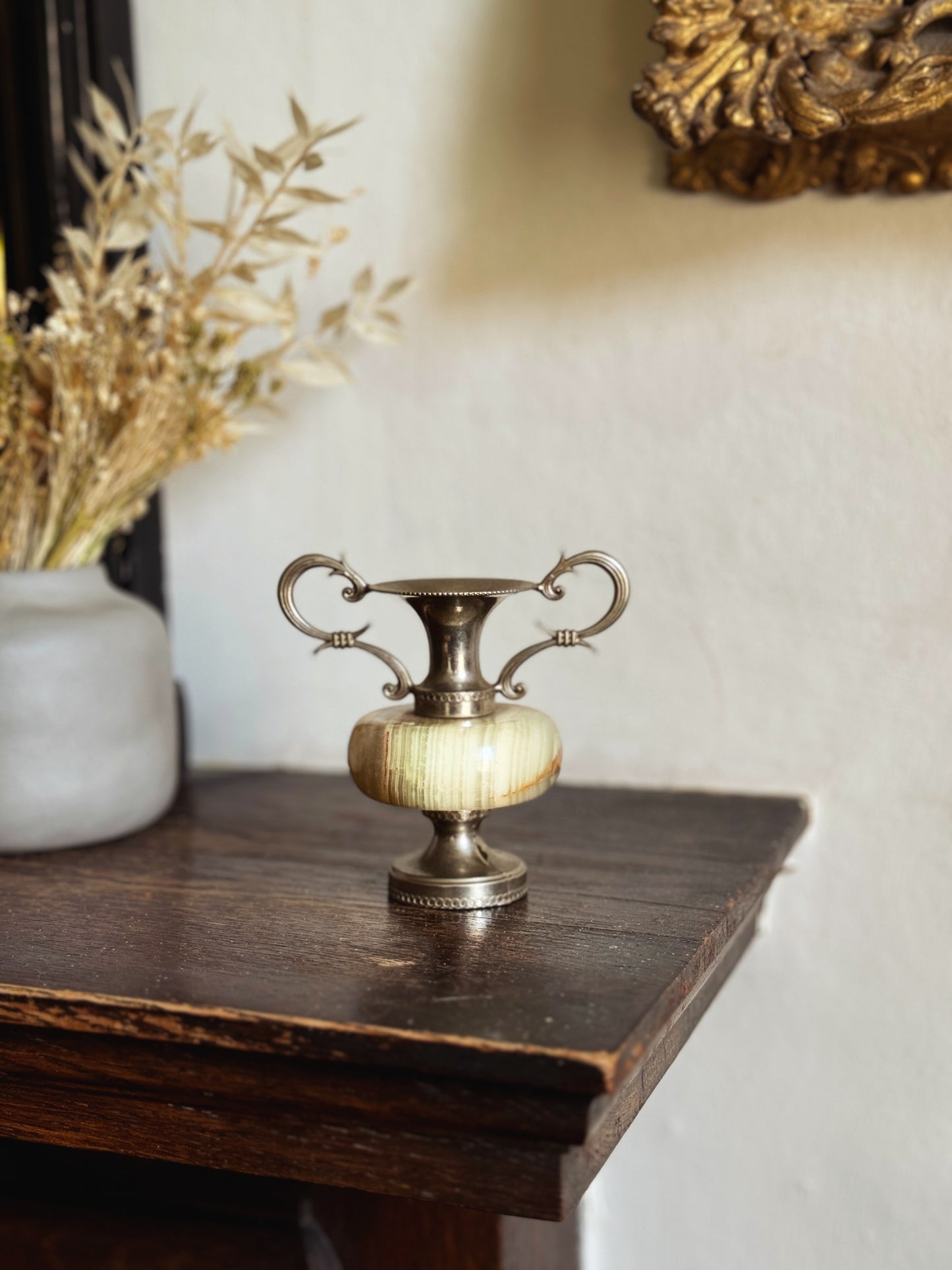 Vintage Onyx & Brass Amphora