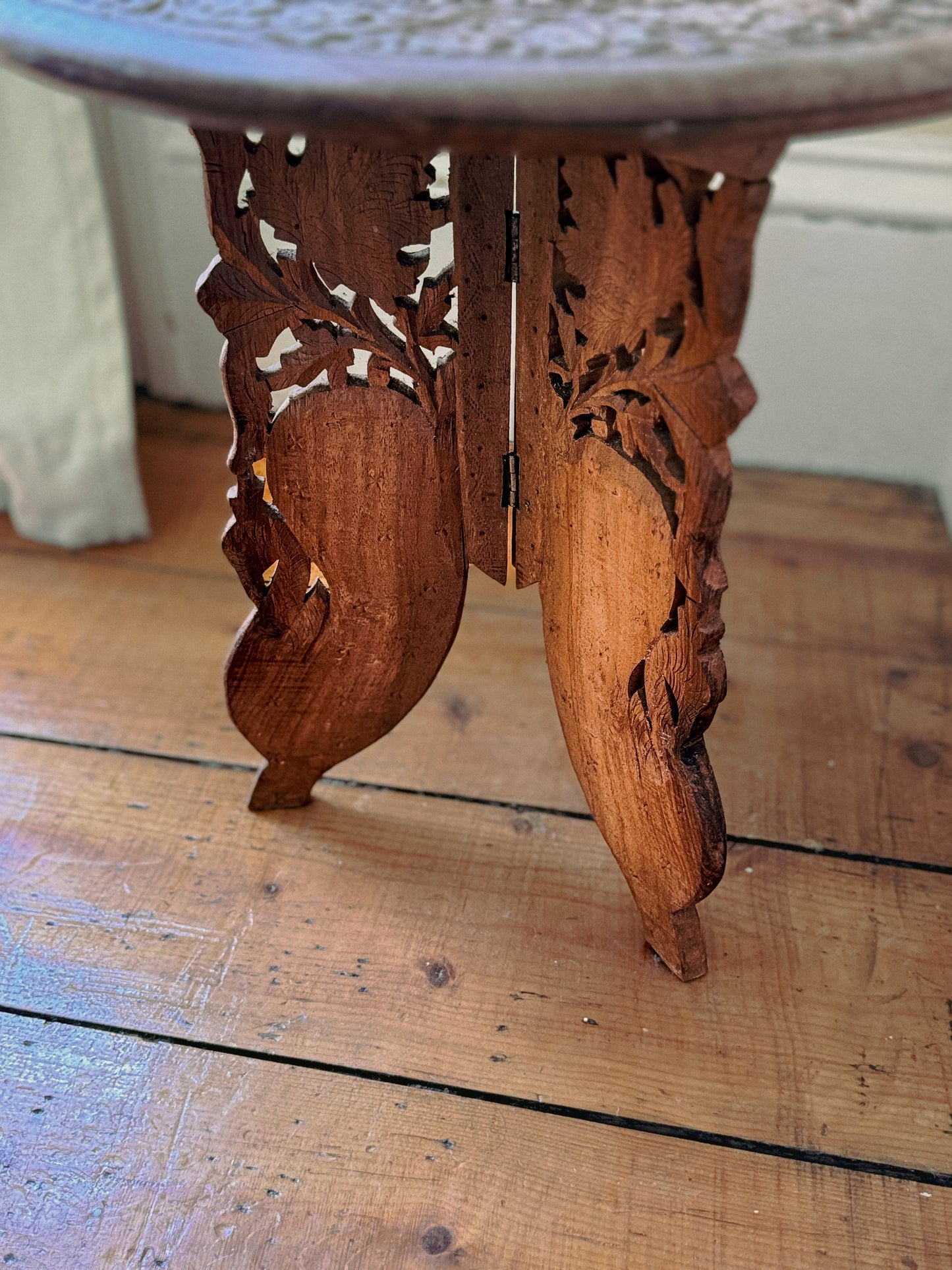 Anglo-Indian Carved Folding Table